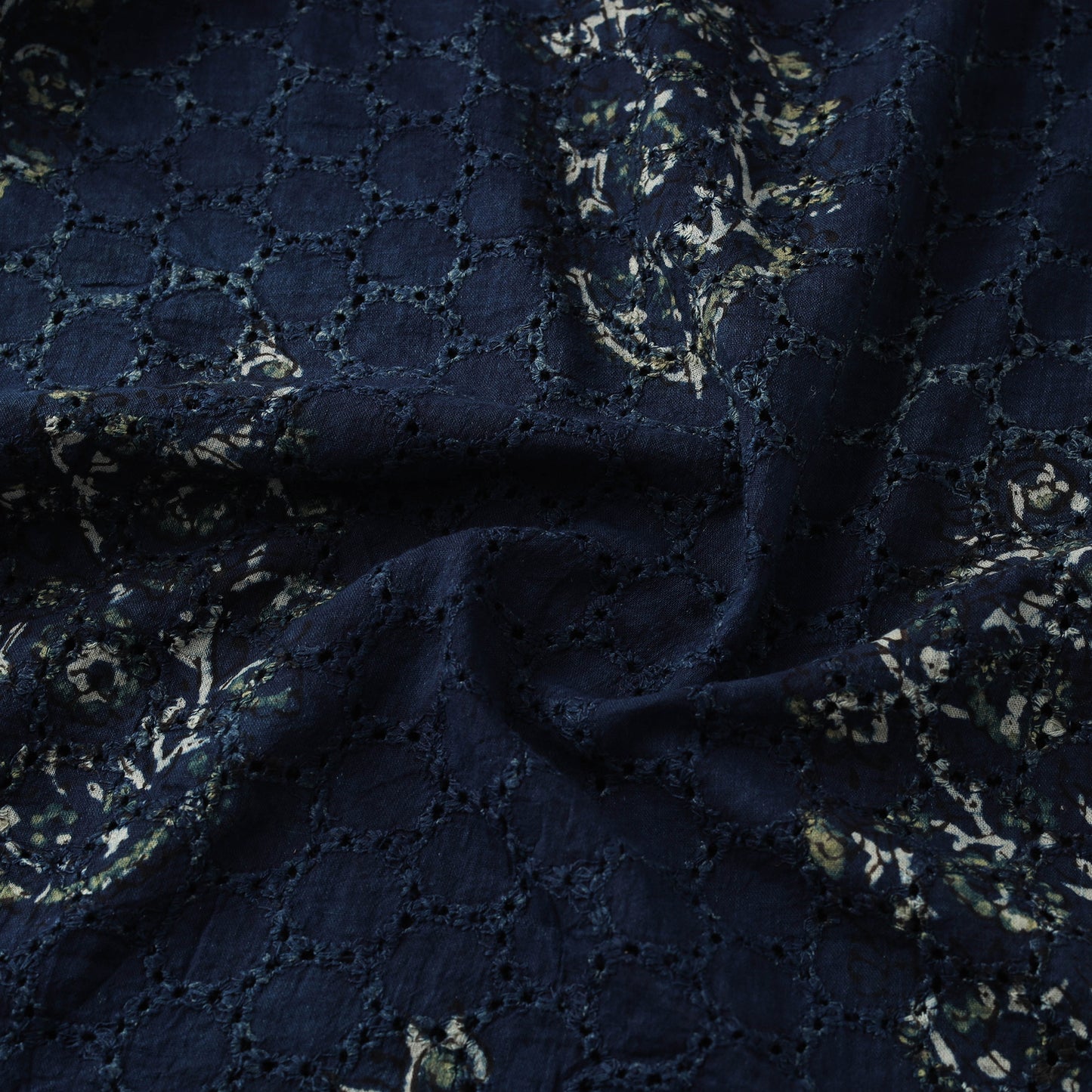 Hakoba Hand Block Ajrakh Print Natural Dyed Cotton Fabric 99