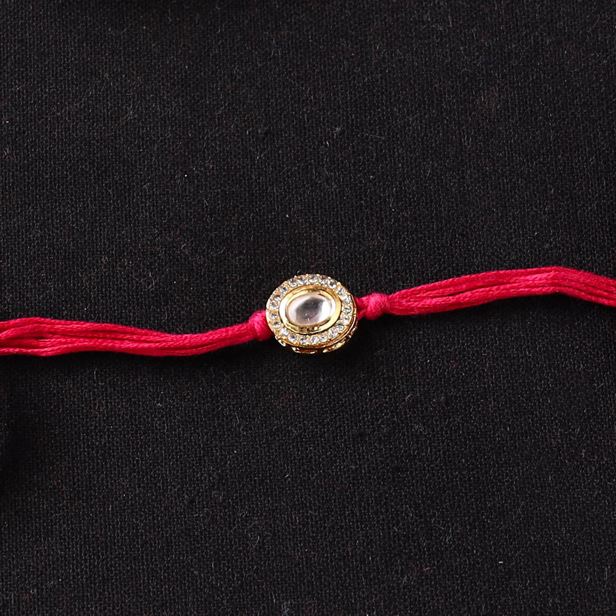 Handcrafted Kundan Beaded Rakhi for Brother with Potli 45