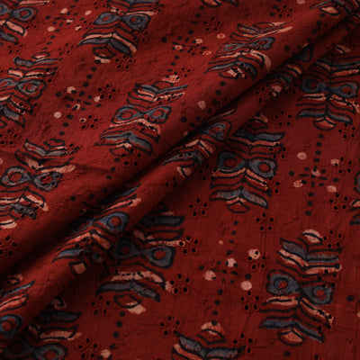 Hakoba Hand Block Ajrakh Print Natural Dyed Cotton Fabric 98