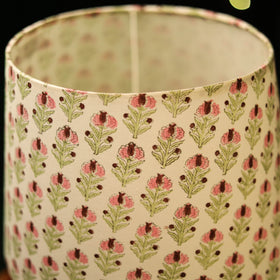 Beige - handcrafted floral fabric lamp shade 07