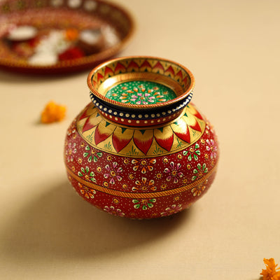 Traditional Handpainted Stainless Steel Kalash 61