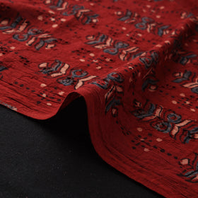 Hakoba Hand Block Ajrakh Print Natural Dyed Cotton Fabric 97