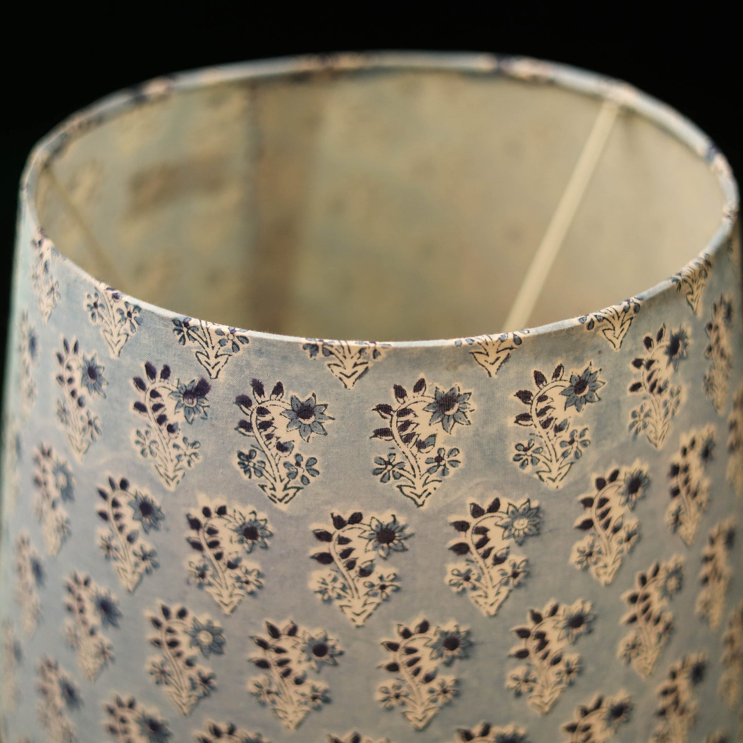 Grey - handcrafted floral fabric lamp shade 04