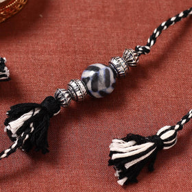  Patwa Threadwork Blue Pottery Beads Rakhi 01 