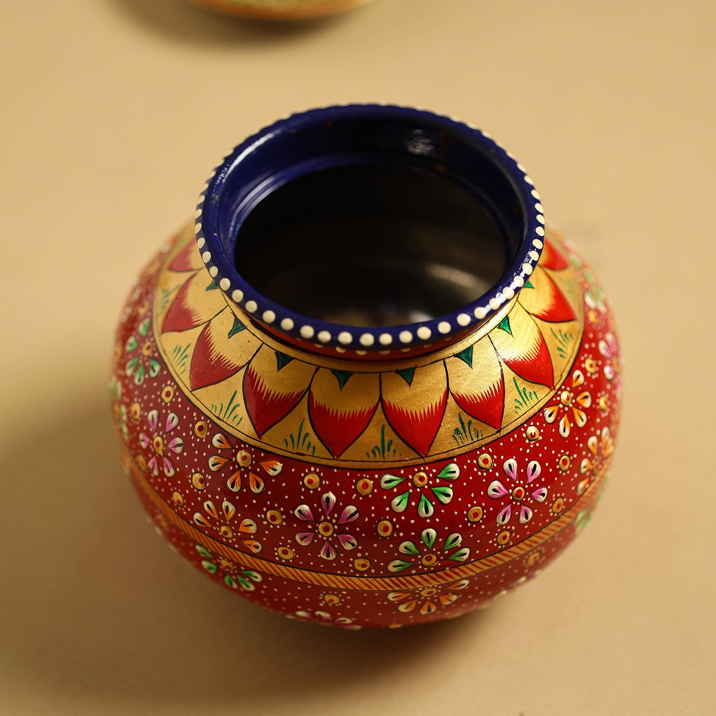 Traditional Handpainted Stainless Steel Kalash 61