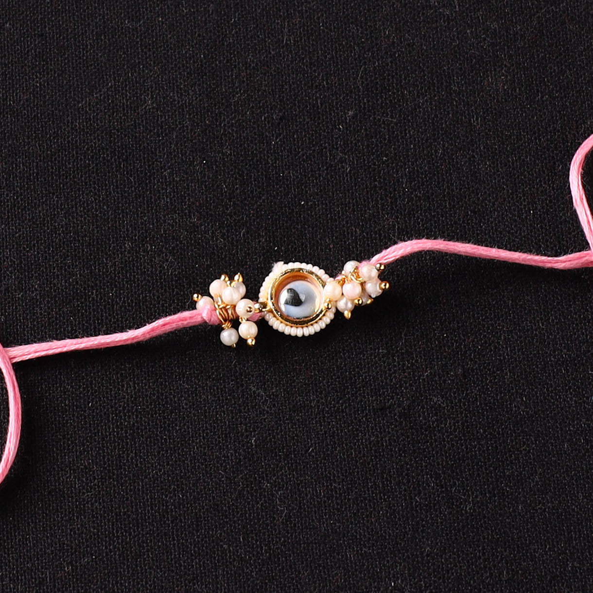 Handcrafted Kundan Beaded Rakhi for Brother with Potli 51