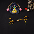 Handcrafted Kundan Beaded Rakhi for Brother with Potli 52