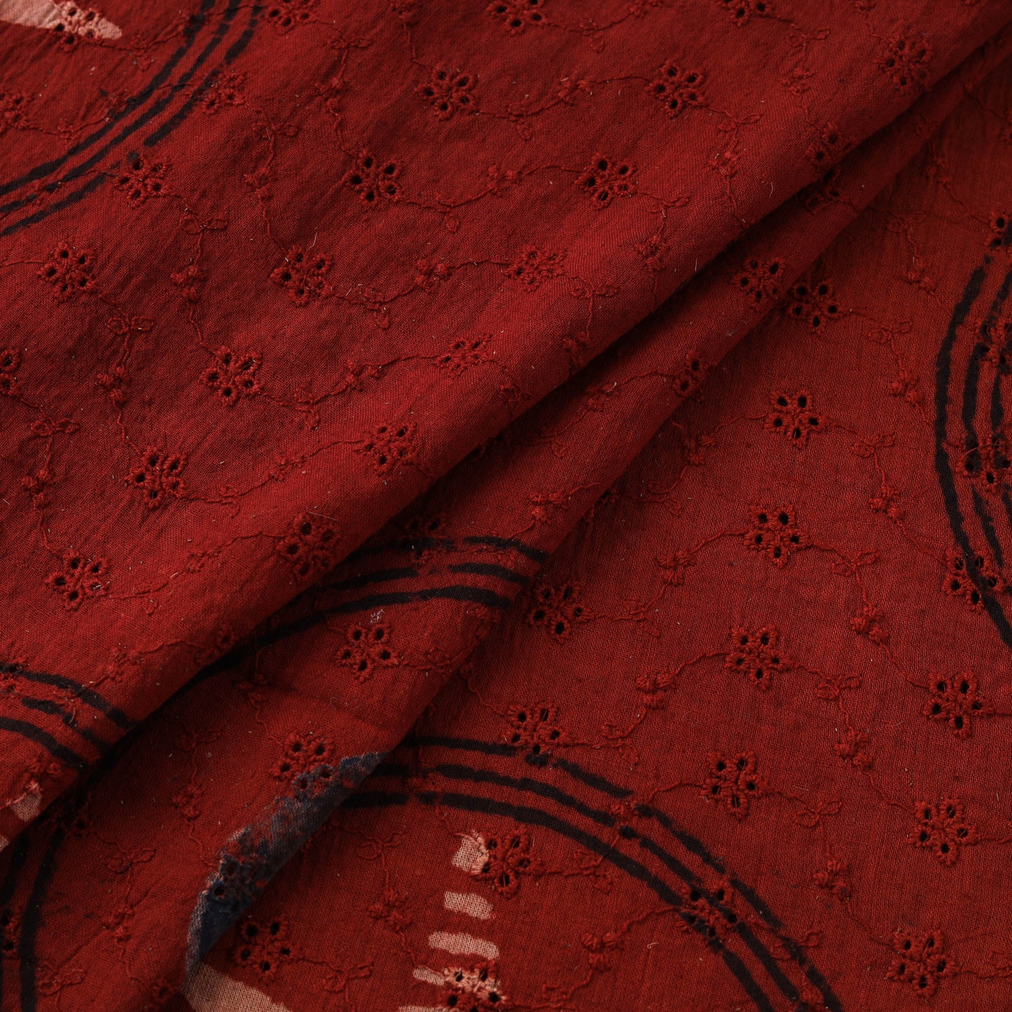 Hakoba Hand Block Ajrakh Print Natural Dyed Cotton Fabric 95