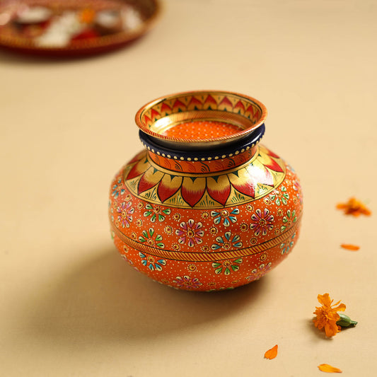 Traditional Handpainted Stainless Steel Kalash 62