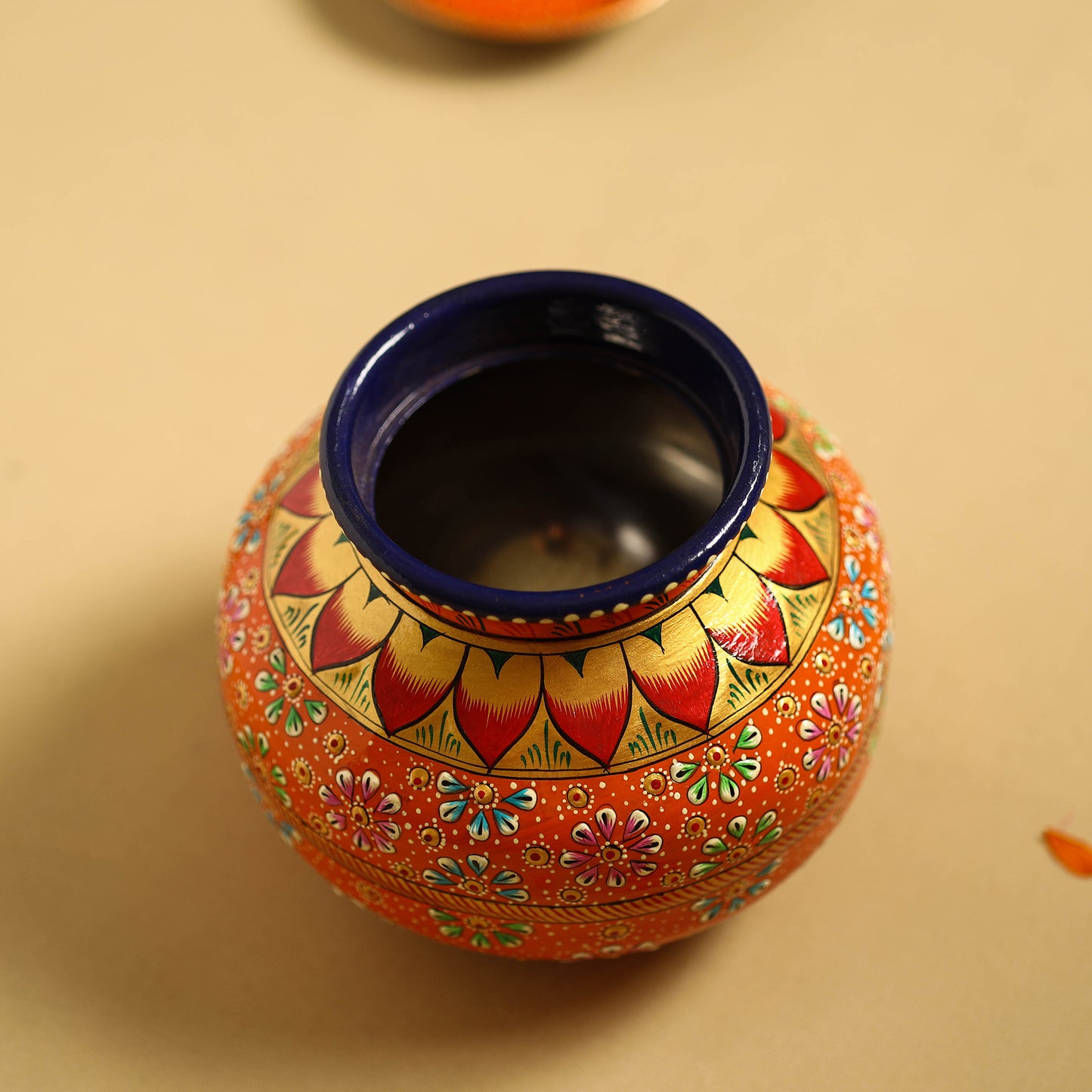 Traditional Handpainted Stainless Steel Kalash 62