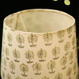 Beige - handcrafted floral fabric lamp shade 02
