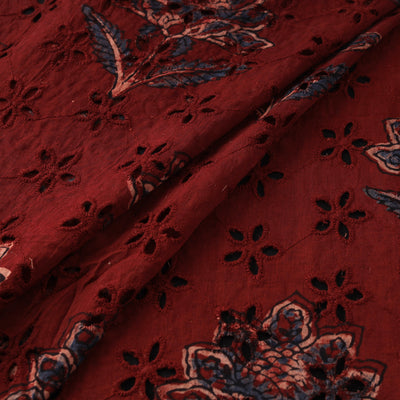 Hakoba Hand Block Ajrakh Print Natural Dyed Cotton Fabric 93
