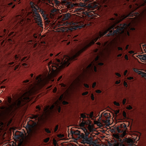 Hakoba Hand Block Ajrakh Print Natural Dyed Cotton Fabric 93