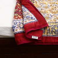 Yellow - Sanganeri Reversible Single Soft Cotton Quilt/Blanket 13