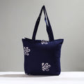 Blue Handcrafted Batik Printed Cotton Hand Bag 01