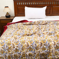 Yellow - Sanganeri Reversible Single Soft Cotton Quilt/Blanket 13