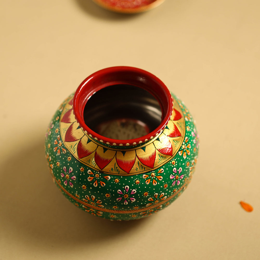 Traditional Handpainted Stainless Steel Kalash 63