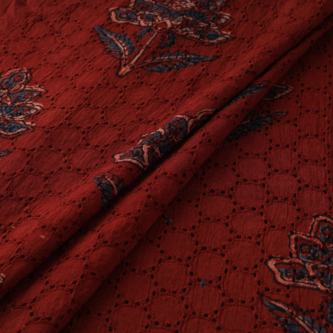 Hakoba Hand Block Ajrakh Print Natural Dyed Cotton Fabric 91