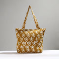 Brown Handcrafted Batik Printed Cotton Hand Bag 01