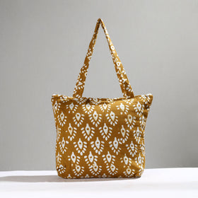 Brown Handcrafted Batik Printed Cotton Hand Bag 01