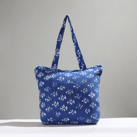 Blue Handcrafted Batik Printed Cotton Hand Bag 01