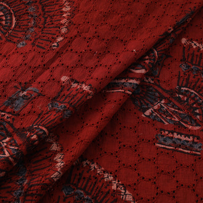 Hakoba Hand Block Ajrakh Print Natural Dyed Cotton Fabric 90