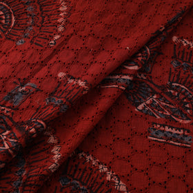 Hakoba Hand Block Ajrakh Print Natural Dyed Cotton Fabric 90