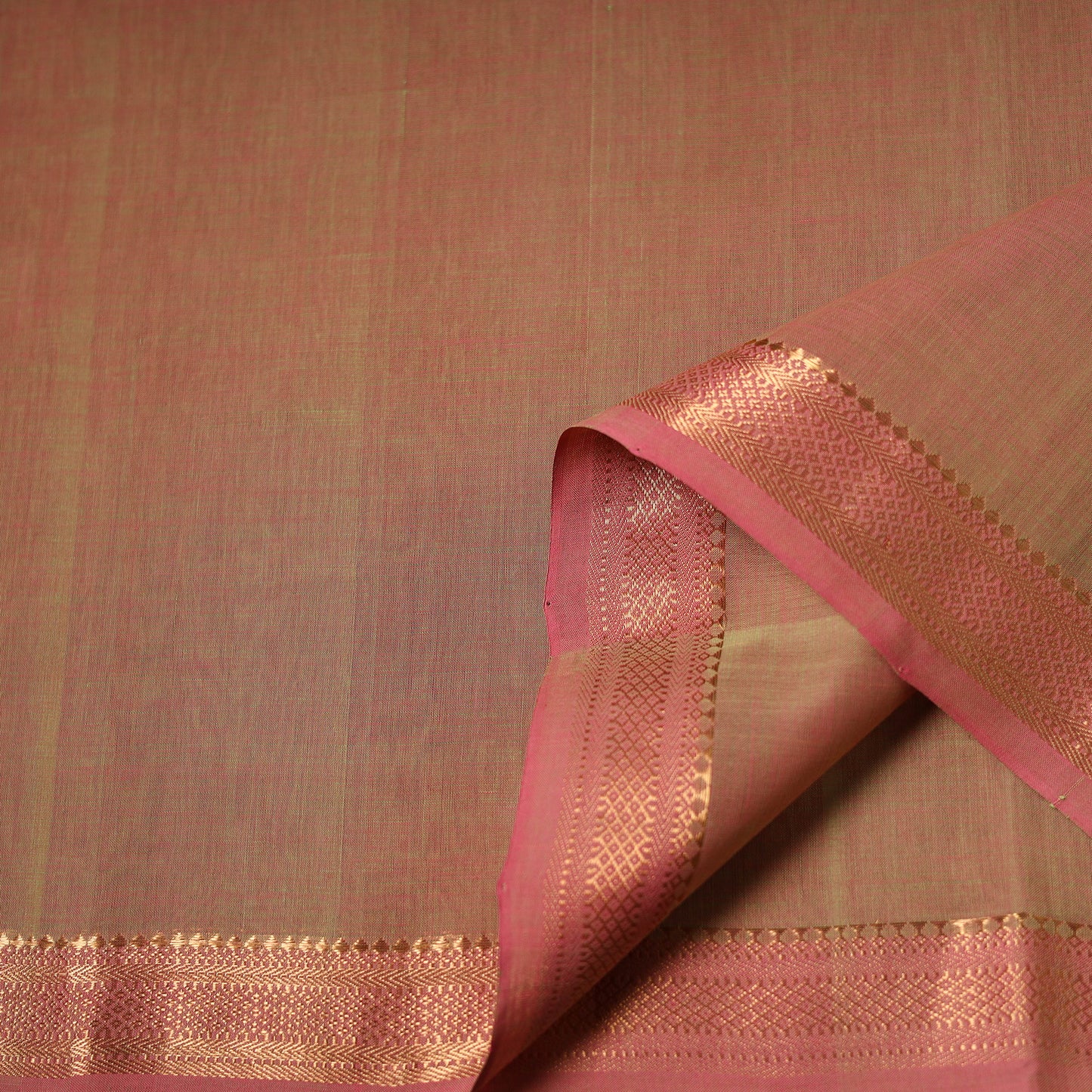 Handloom Mangalagiri Cotton Fabric with Nizam Zari Border 33
