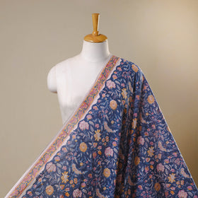 Blue Block Print Cotton Sanganeri Fabric