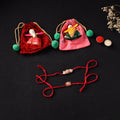 Handcrafted Meenakari Kundan Beaded Bhaiya Bhabhi Rakhi Set with Potli 62