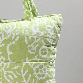 Green Handcrafted Batik Printed Cotton Hand Bag 01