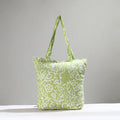Green Handcrafted Batik Printed Cotton Hand Bag 01