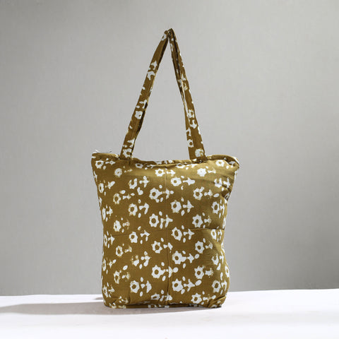 Brown Handcrafted Batik Printed Cotton Hand Bag 01
