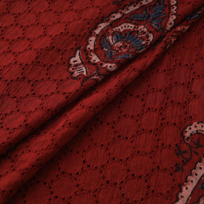 Hakoba Hand Block Ajrakh Print Natural Dyed Cotton Fabric 86