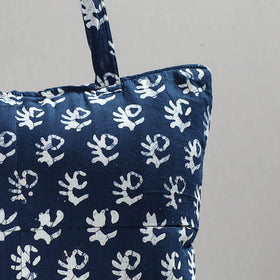 Blue Handcrafted Batik Printed Cotton Hand Bag 01