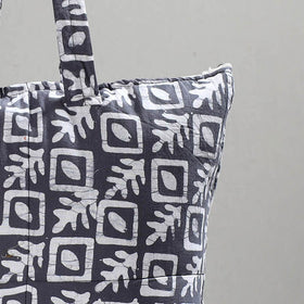 Grey Handcrafted Batik Printed Cotton Hand Bag 01