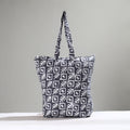 Grey Handcrafted Batik Printed Cotton Hand Bag 01