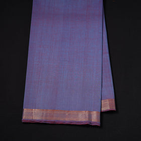 Purple - Handloom Mangalagiri Cotton Fabric with Nizam Zari Border 02