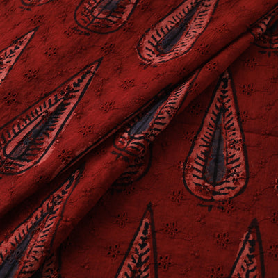 Hakoba Hand Block Ajrakh Print Natural Dyed Cotton Fabric 84