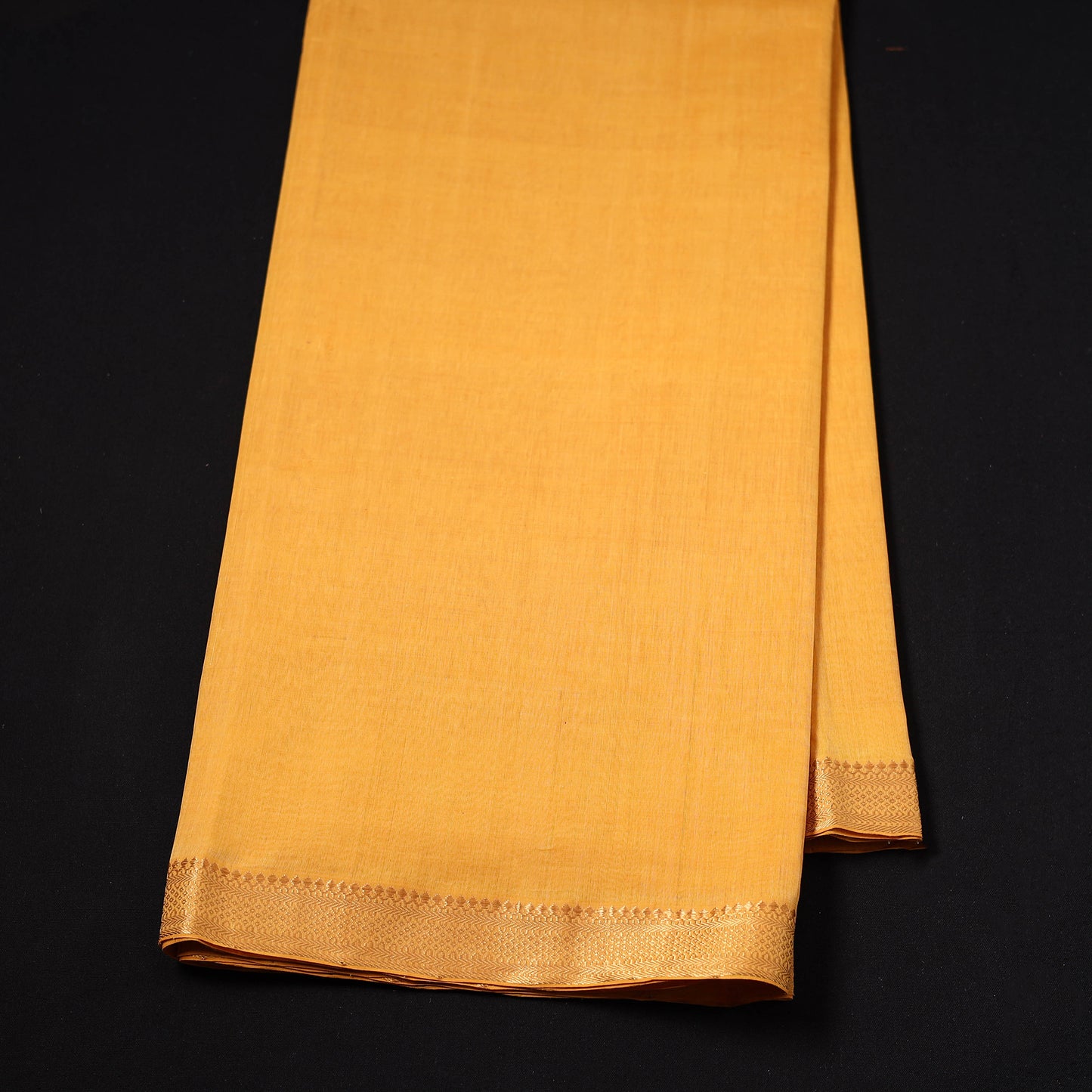 Orange - Handloom Mangalagiri Cotton Fabric with Nizam Zari Border 03