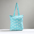 Blue Handcrafted Batik Printed Cotton Hand Bag 01