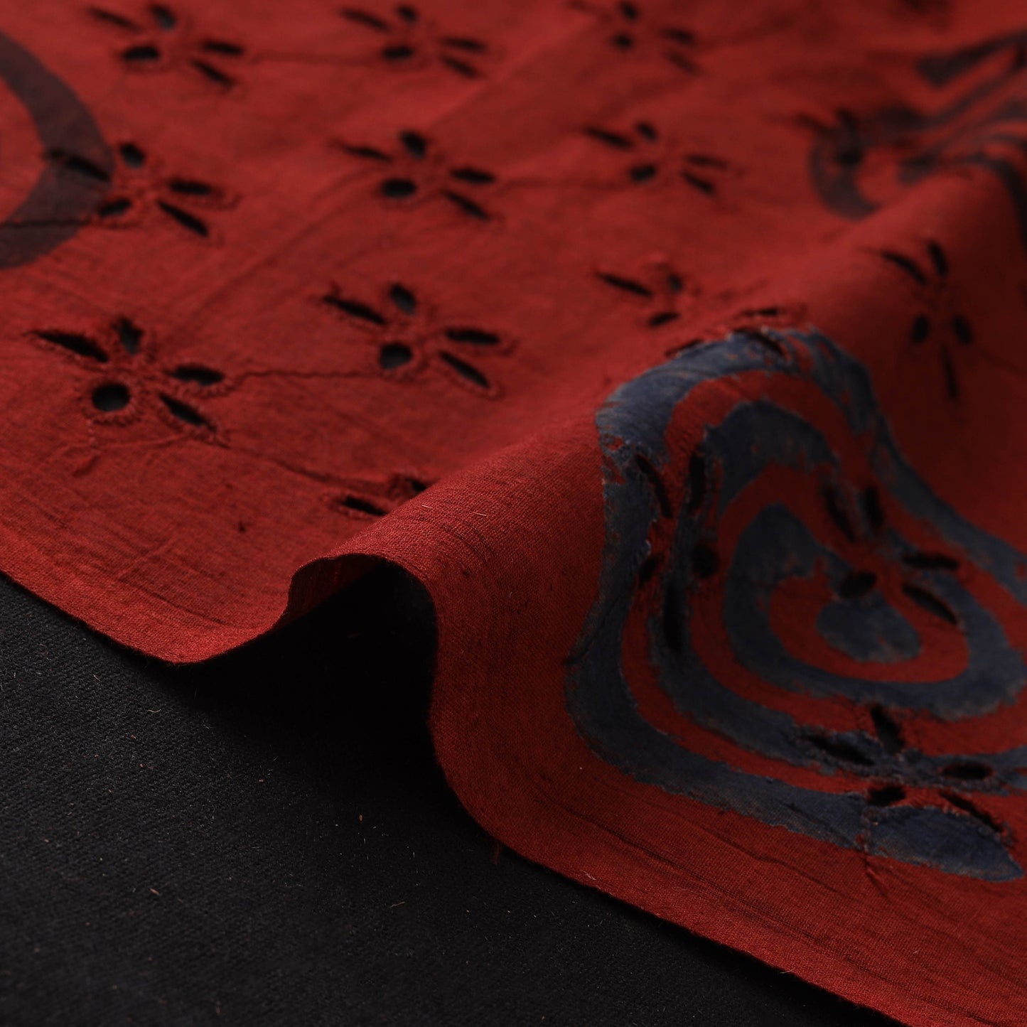 Hakoba Hand Block Ajrakh Print Natural Dyed Cotton Fabric 83