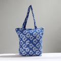 Blue Handcrafted Batik Printed Cotton Hand Bag 01