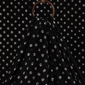 Black - Natural Dyed Kutch Tie-Dye Mul Cotton Bandhani Fabric 20