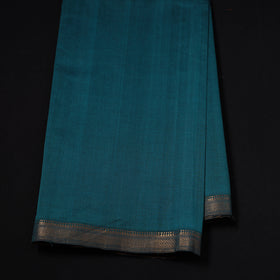 Blue - Handloom Mangalagiri Cotton Fabric with Nizam Zari Border 05