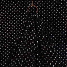 Black - Natural Dyed Kutch Tie-Dye Mul Cotton Bandhani Fabric 20