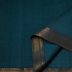 Blue - Handloom Mangalagiri Cotton Fabric with Nizam Zari Border 05