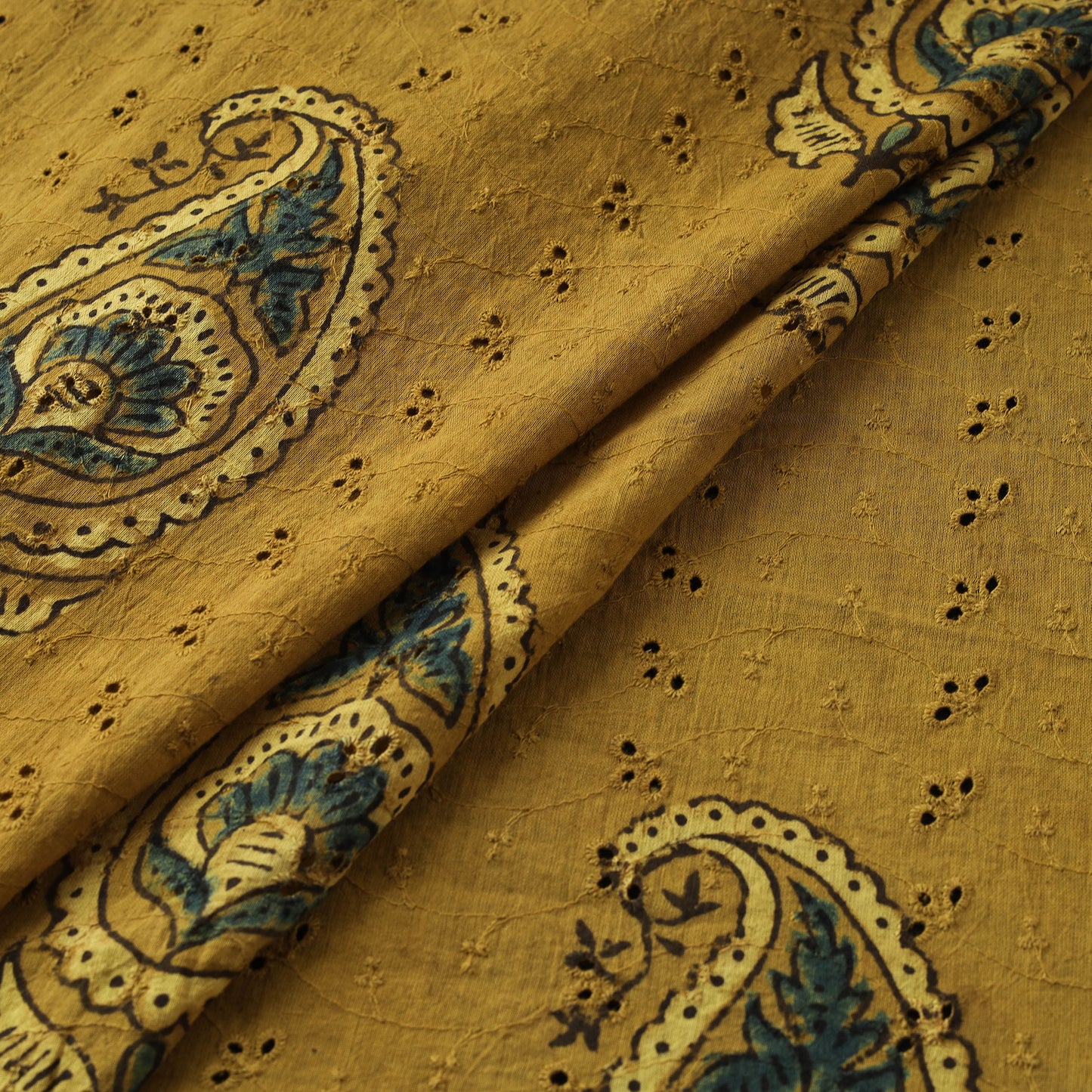 Hakoba Hand Block Ajrakh Print Natural Dyed Cotton Fabric 80
