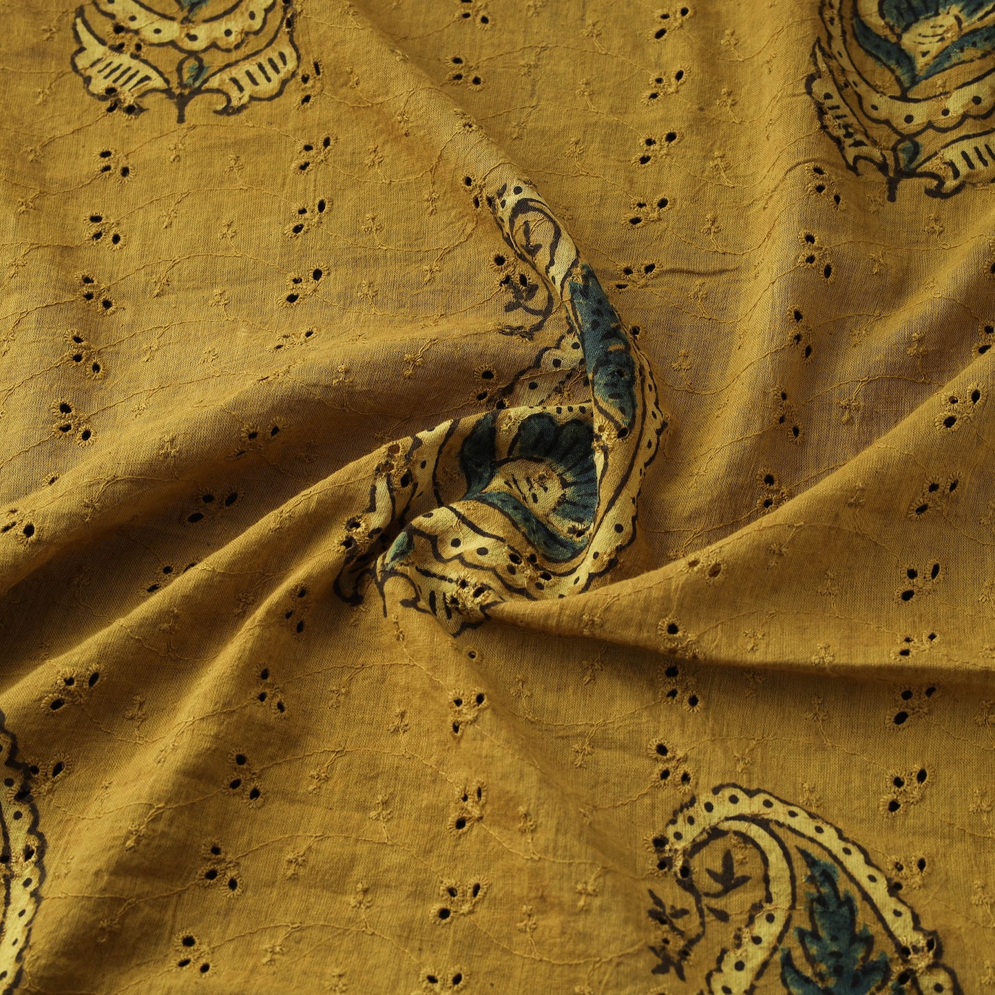Hakoba Hand Block Ajrakh Print Natural Dyed Cotton Fabric 80