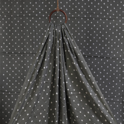 Grey - natural dyed kutch tie-dye mul cotton bandhani